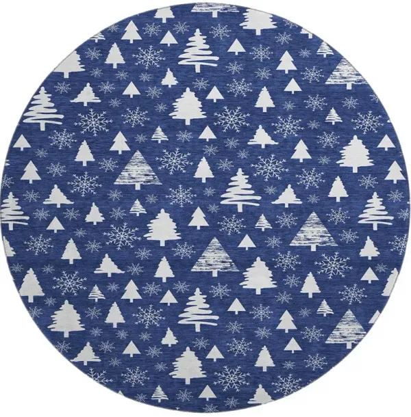 Merry & Bright MY23 Navy 8' Round Rug