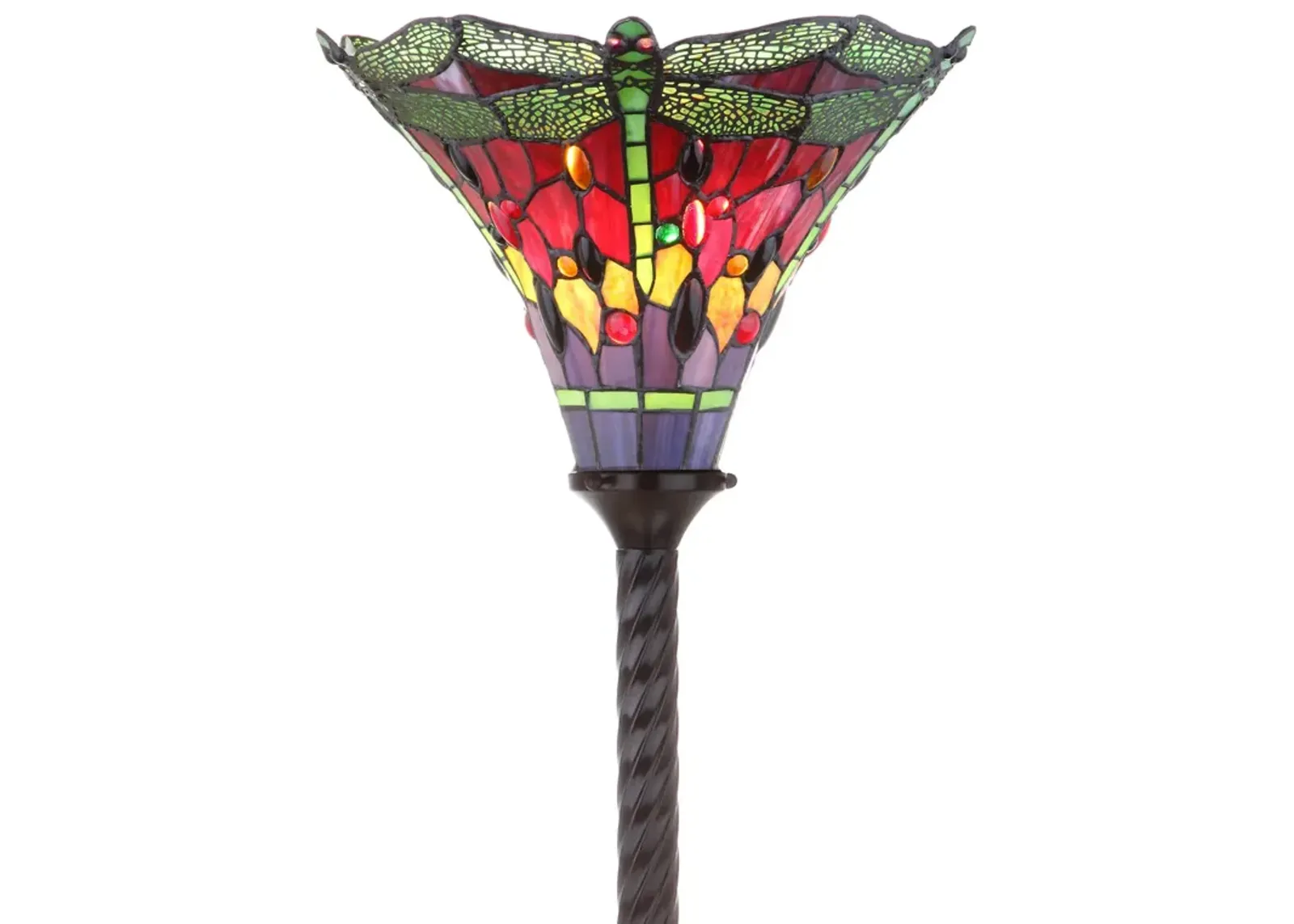 Dragonfly Tiffany Style Torchiere LED Floor Lamp