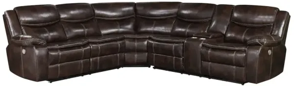 Coaster Co. of America Sycamore Upholstered Power Reclining Sectional Sofa Brown