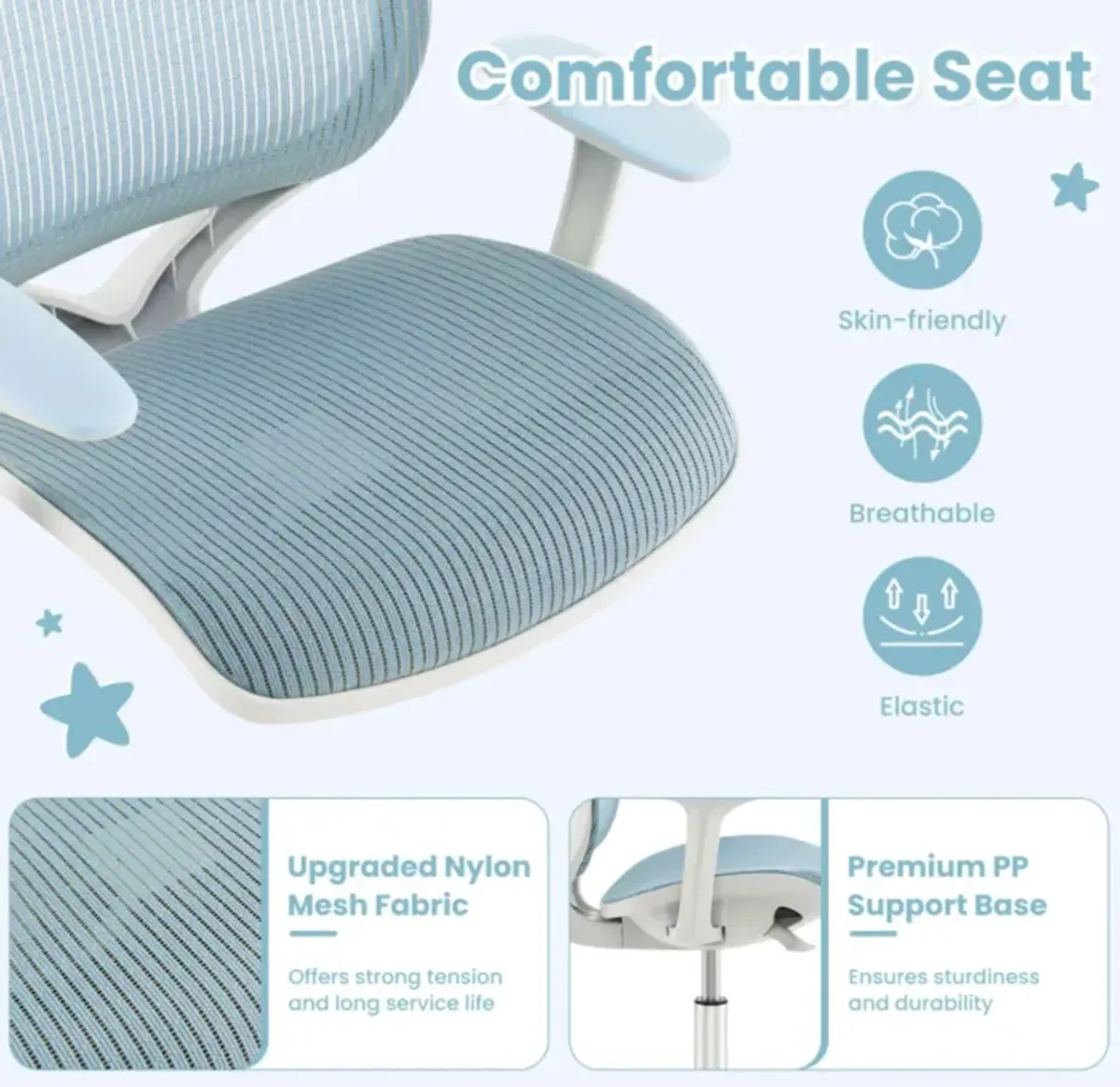 Hivvago Swivel Mesh Children Computer Chair with Adjustable Height