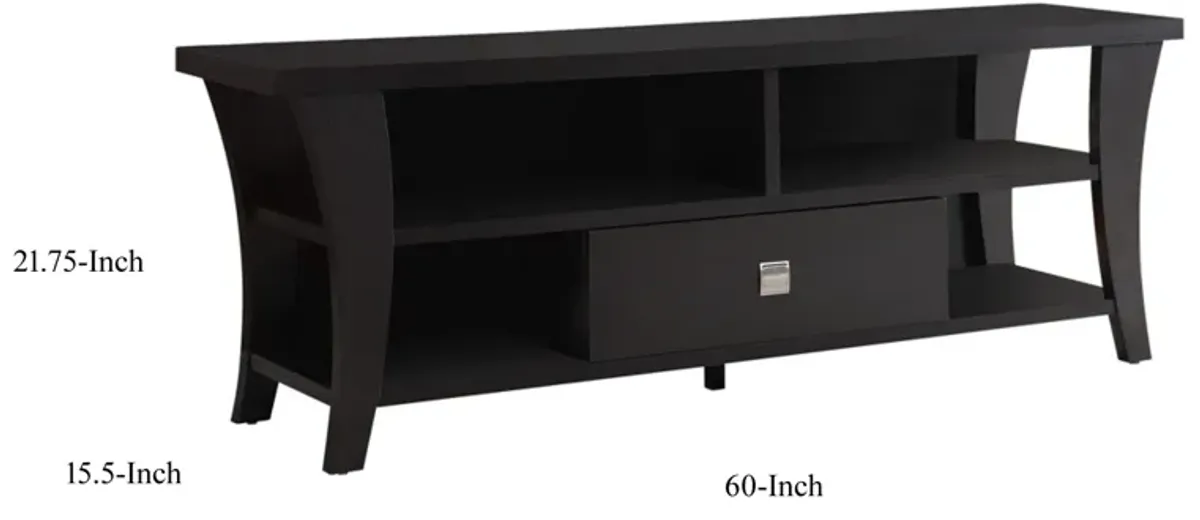 Attractive Transitional Style TV Console, Brown-Benzara