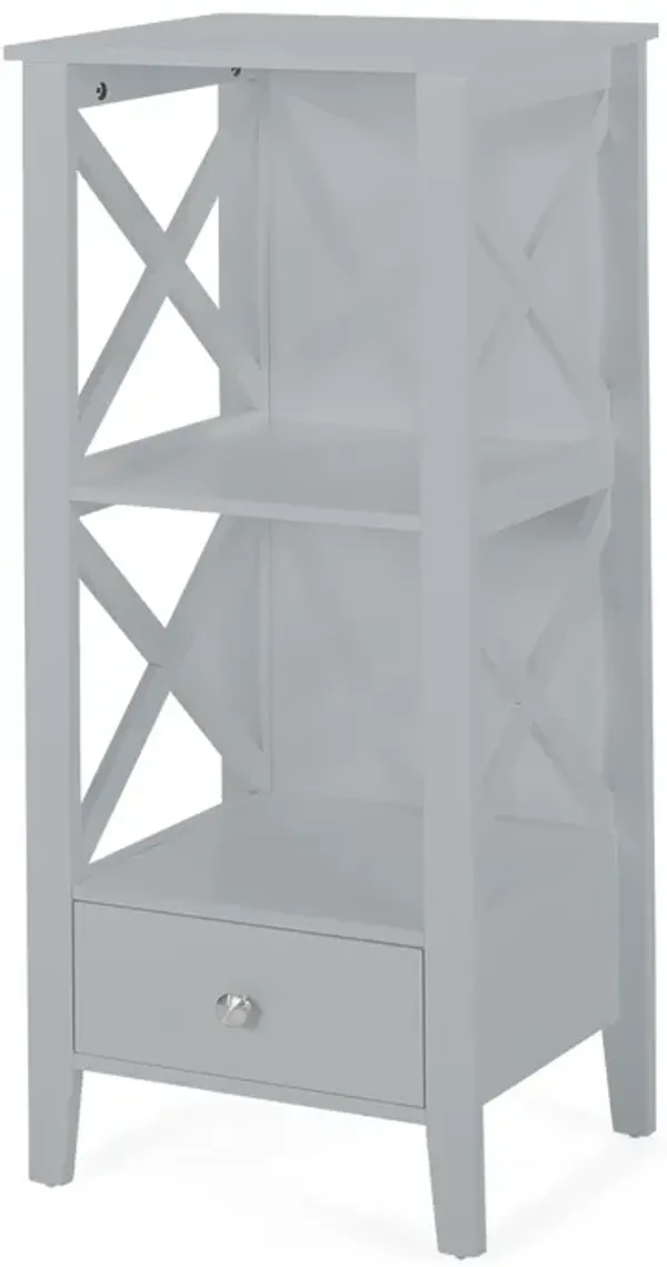 Streamdale Modern Faux Wood Bathroom Storage Rack with Drawer