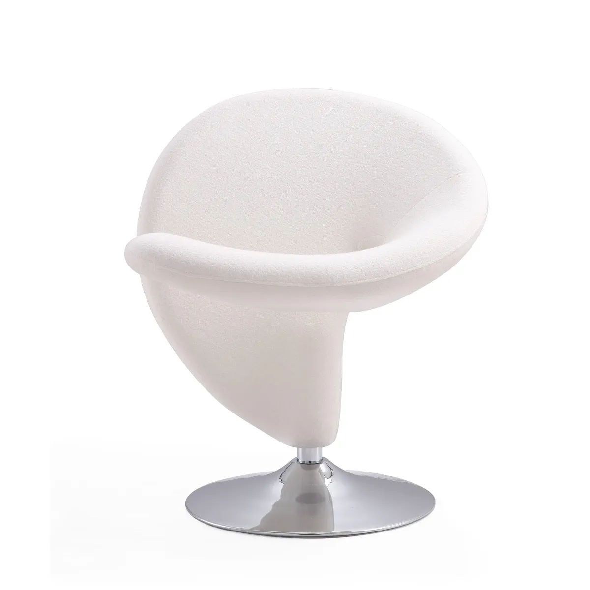 Curl Cream Swivel Accent Chairs (Set of 2)