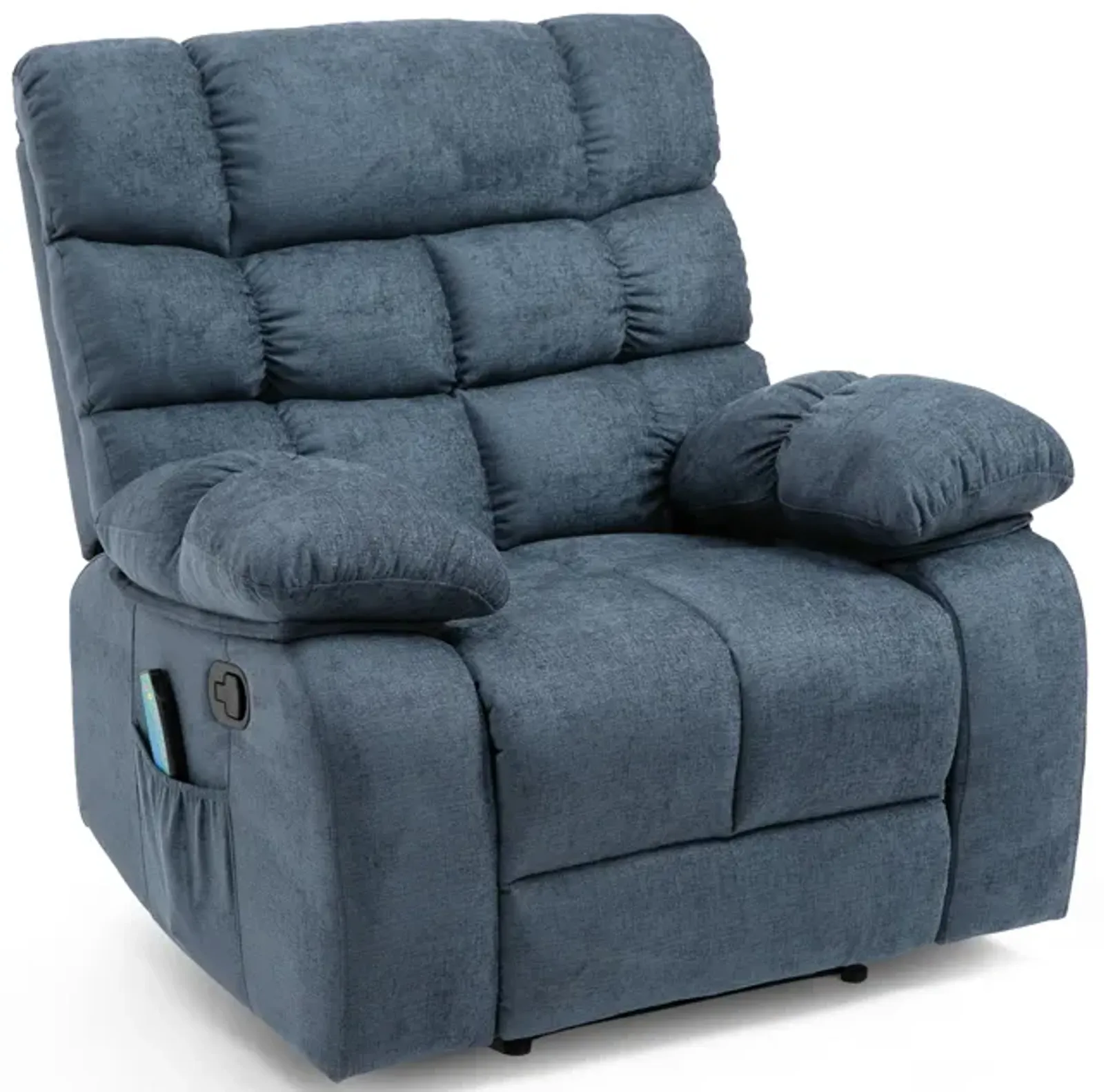 Elegant Pillow Tufted Massage Recliner with Remote Control