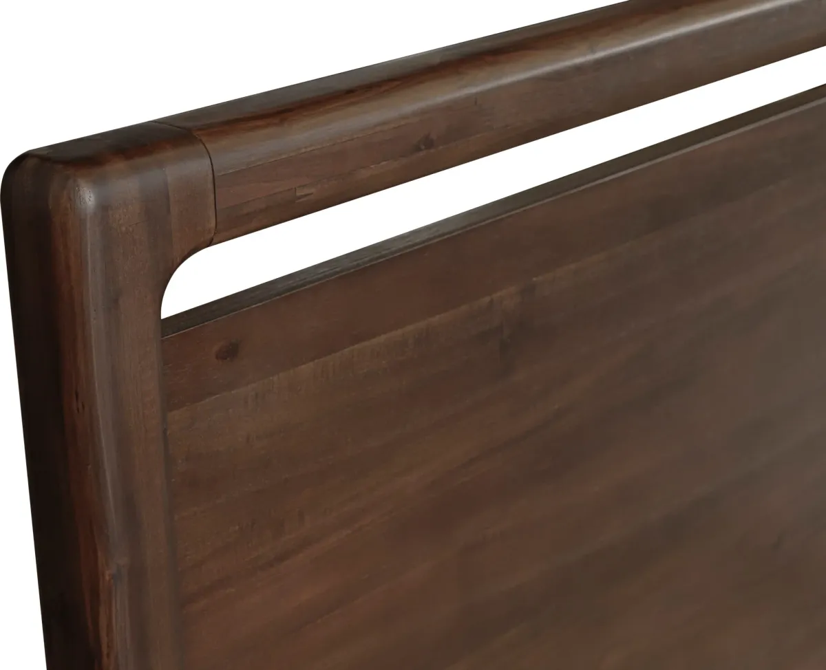 Sol Full-size Acacia Wood Platform Bed in Brown Spice