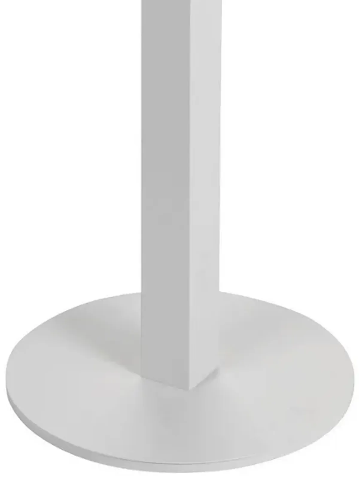 Keli 43 Inch Outdoor Bar Table, White Aluminum Frame, Foldable Design - Benzara