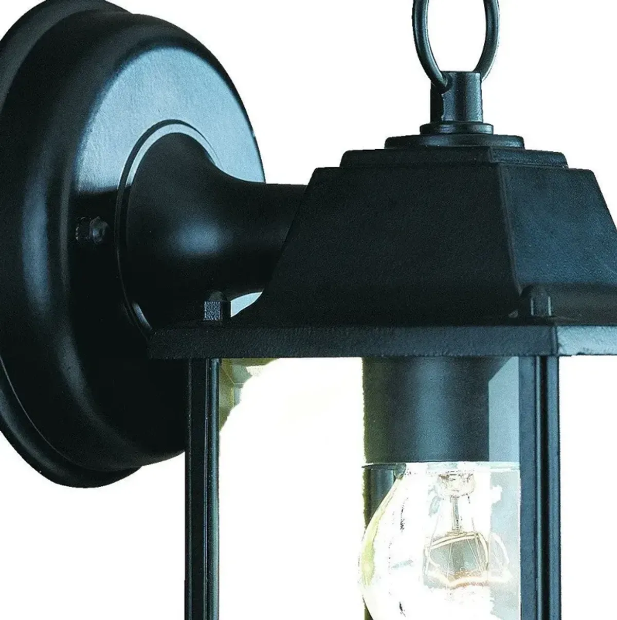 Hivvago Matte Black Hanging Glass Lantern Wall Light