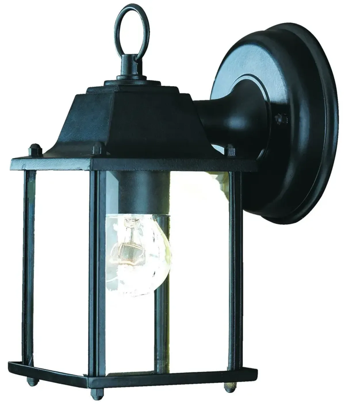 Hivvago Matte Black Hanging Glass Lantern Wall Light