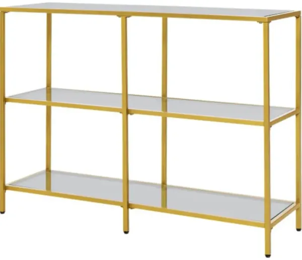 3-Tier Console Table with Tempered Glass Shelf
