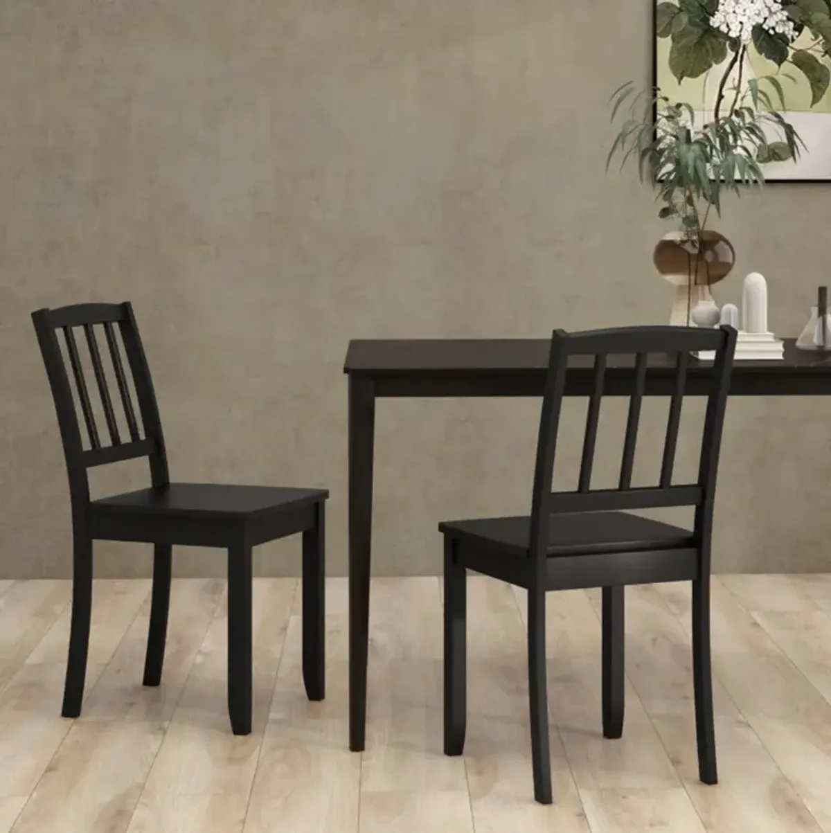 Hivvago Wood Dining Chair Set of 2 with Rubber Wood Legs