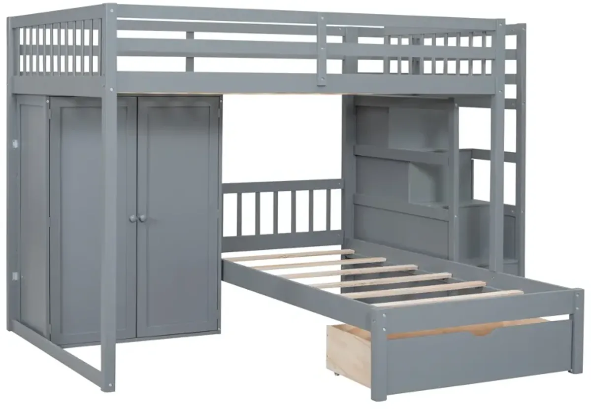 Merax Bunk Bed with Storage Staircase