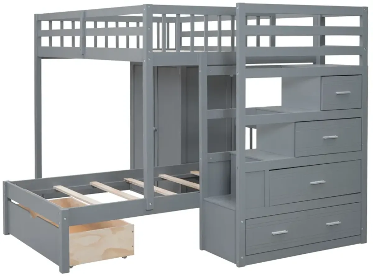 Merax Bunk Bed with Storage Staircase