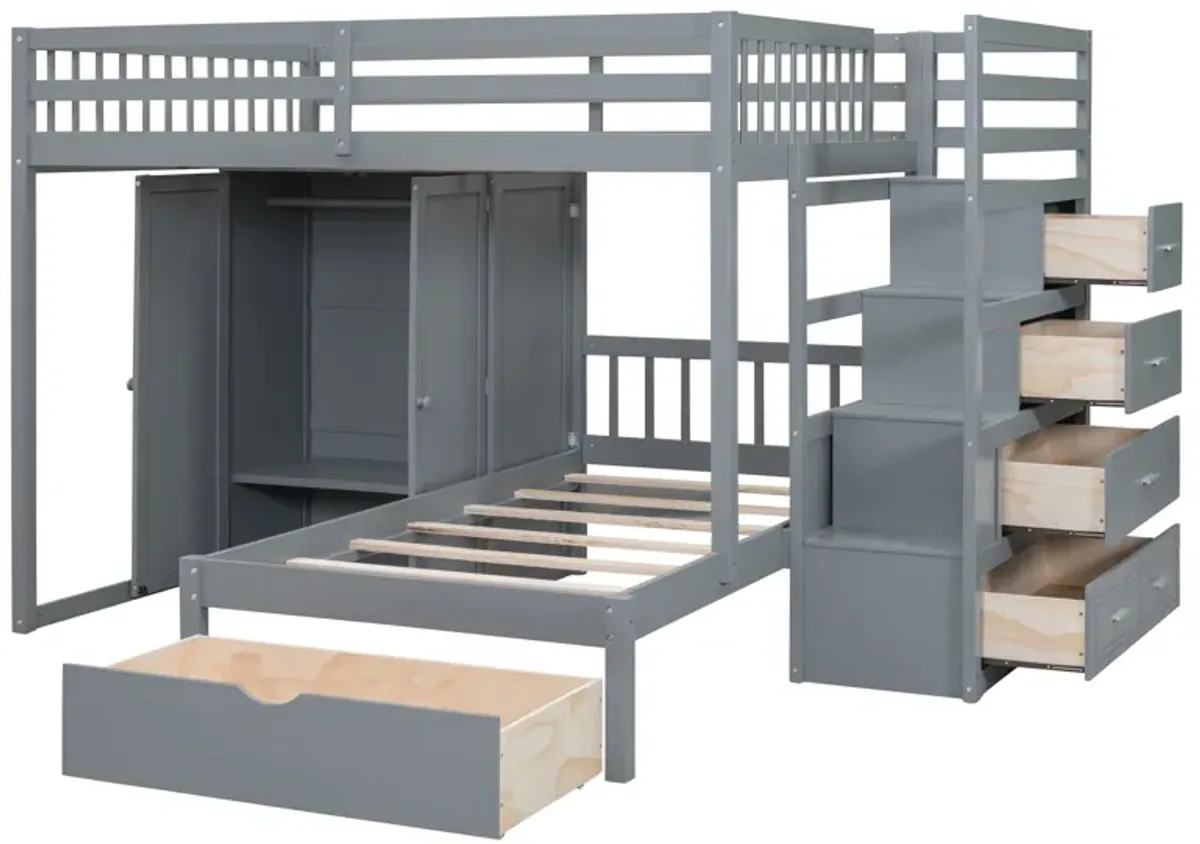 Merax Bunk Bed with Storage Staircase