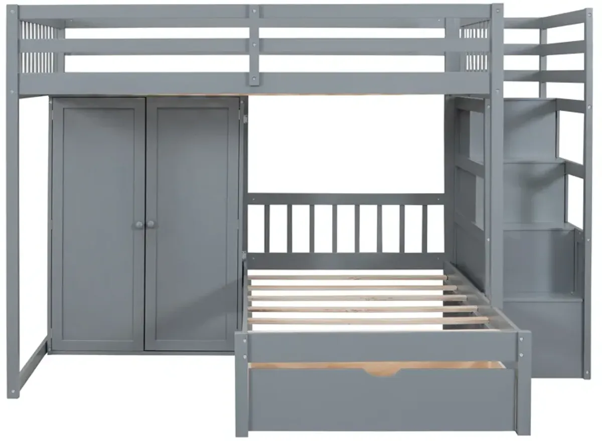 Merax Bunk Bed with Storage Staircase