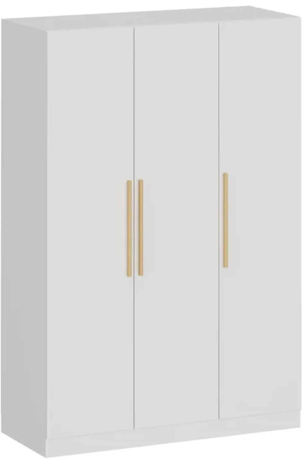 FUFU&GAGA Contemporary 3-Door Wardrobe with Hanging Rod and Deep Storage Compartments - White, Moisture-Proof Base, Easy to Clean (47.2" W x 18.9" D x 70" H) ,White