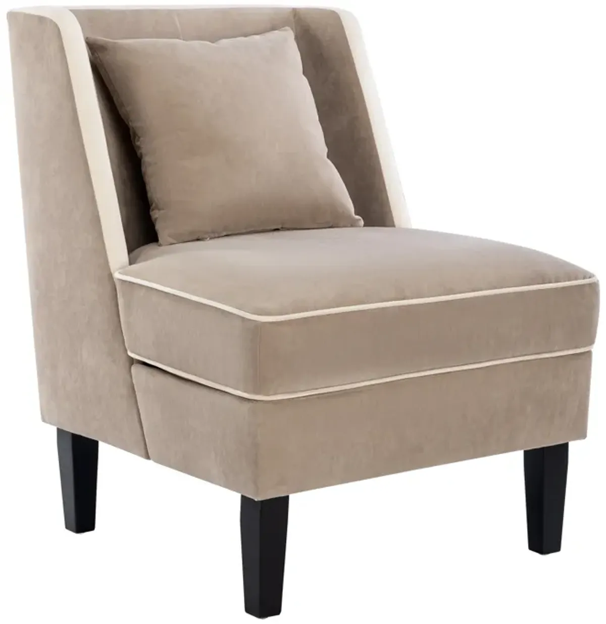 Merax Velvet Upholstered Armchair with Pillow and Thick Padded Cushion