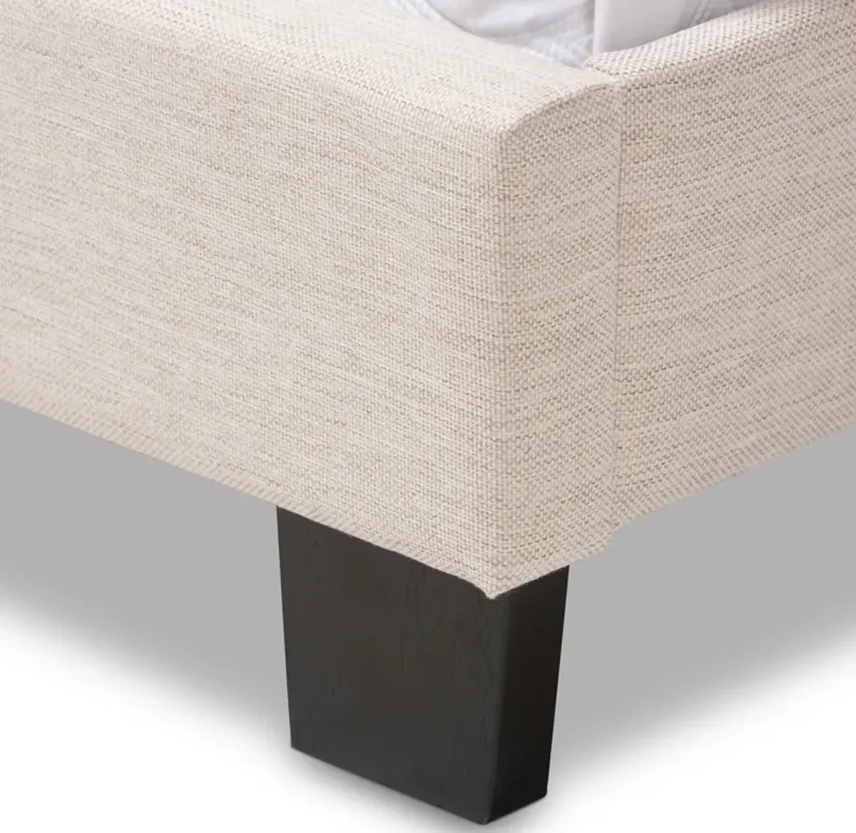 Baxton Studio Cassandra Modern and Contemporary Light Beige Fabric Upholstered King Size Bed