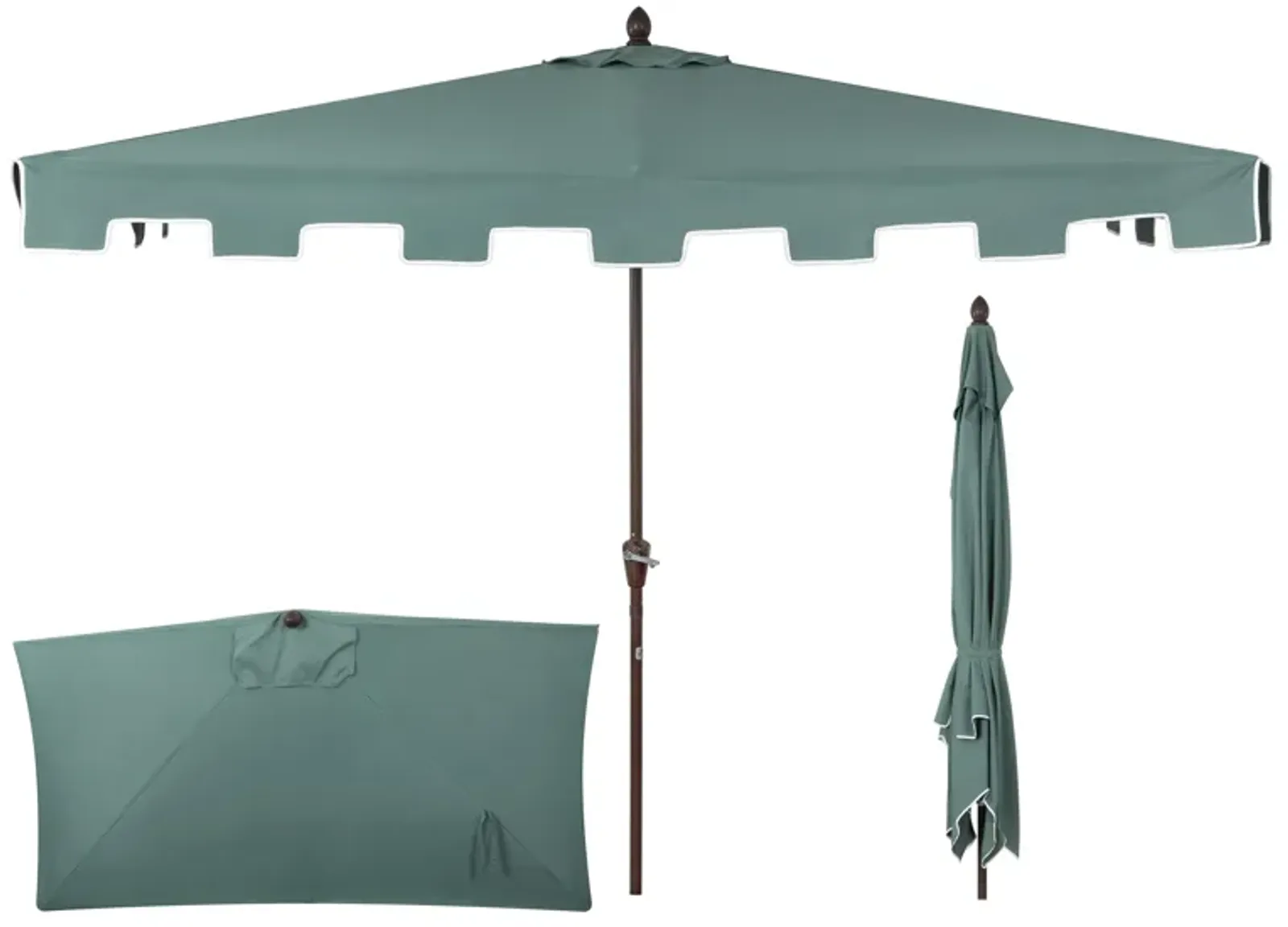 Sidney Classic MidCentury Rectangular Half Market Patio Umbrella with Crank, Wind Vent and UV Protection