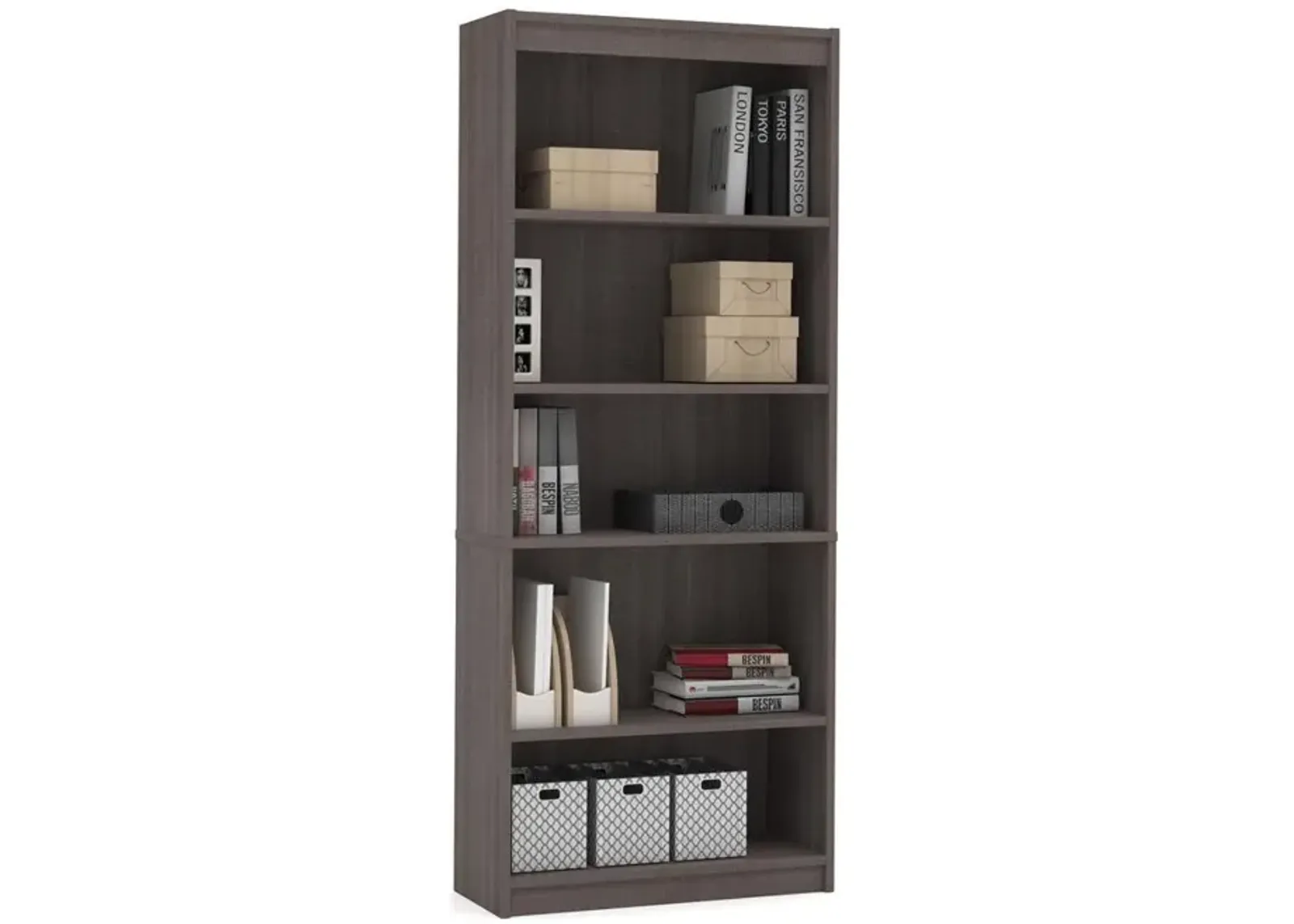 Bestar Universel 30W Standard Bookcase in Bark Grey