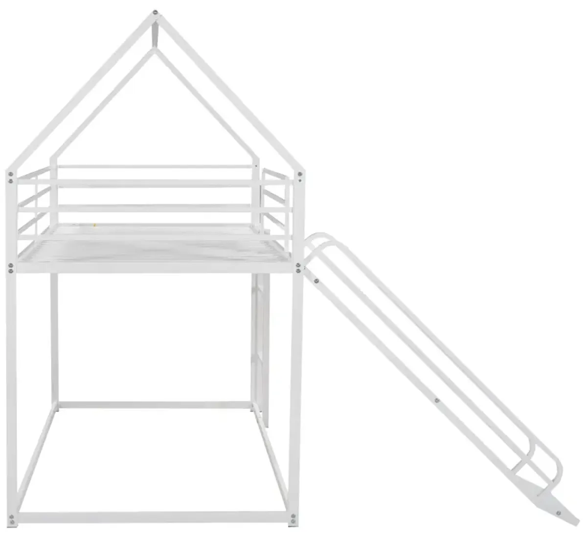 Twin over Twin House Bunk Bed with Ladder and Slide