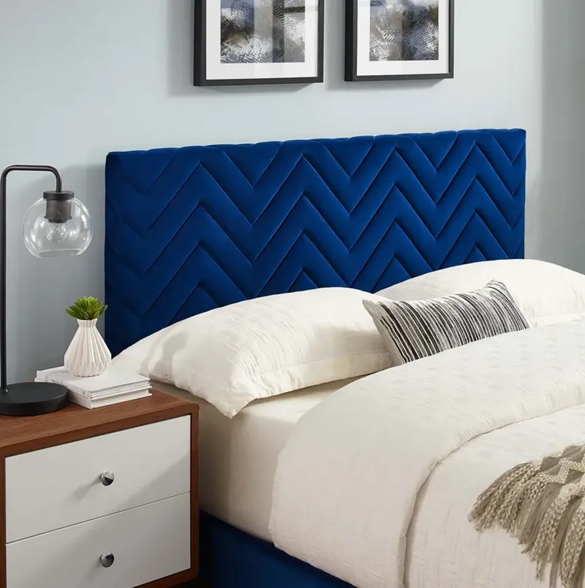 Modway - Leah Chevron Tufted Performance Velvet Full Platform Bed