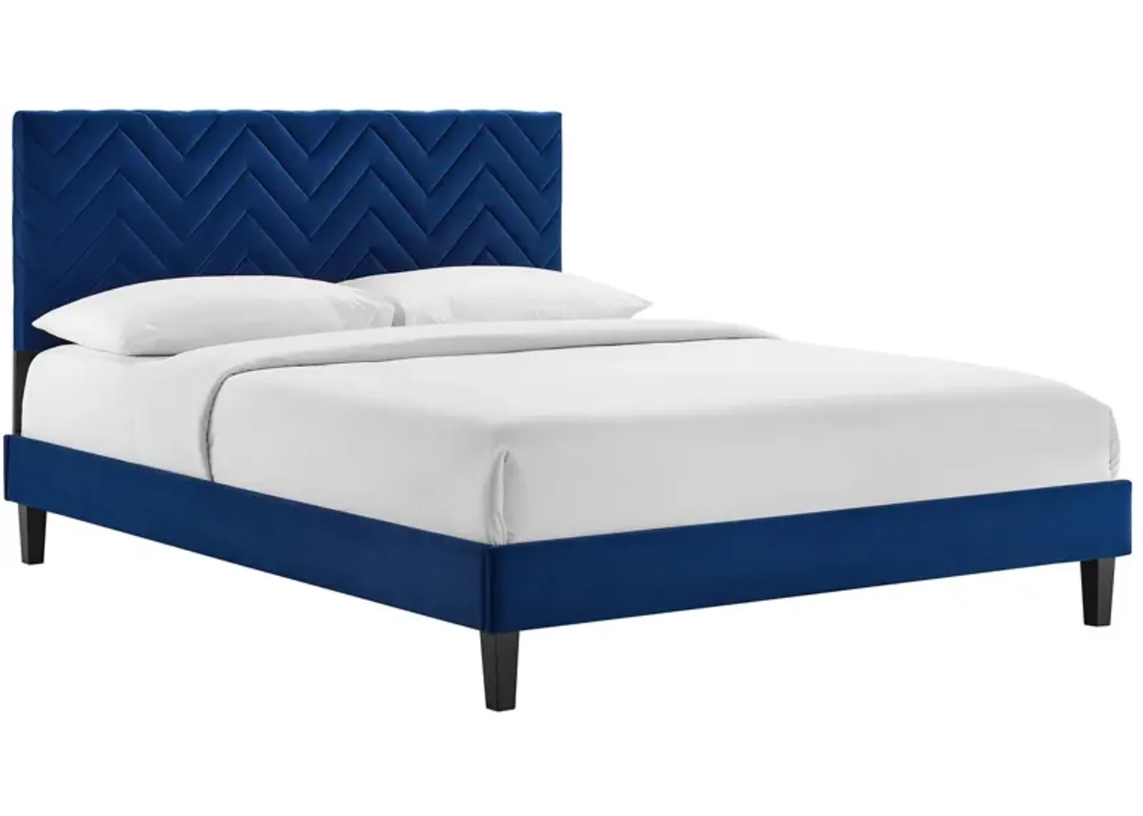 Modway - Leah Chevron Tufted Performance Velvet Full Platform Bed