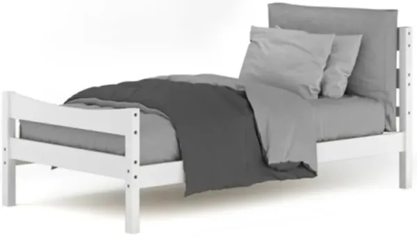 Hivvago Twin size Farmhouse Style Pine Wood Platform Bed Frame