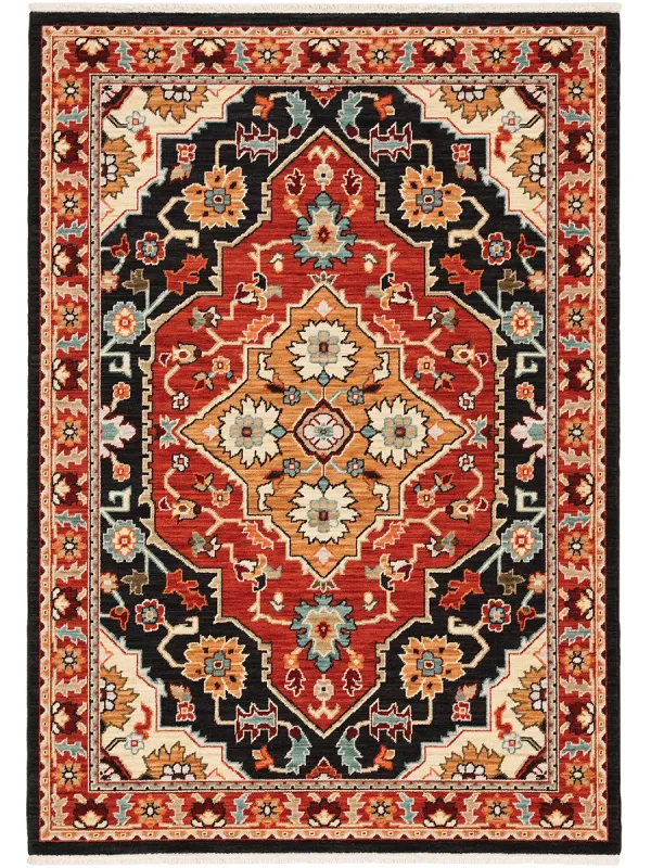 Lilihan 2' x 3' Black Rug