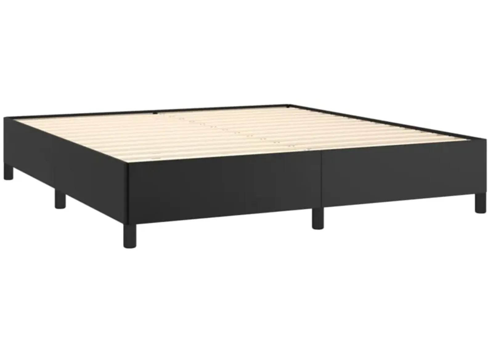 vidaXL Modern Faux Leather Bed Frame, California King Size, Black, Sturdy Construction, Suitable for 72"x83.9" Mattresses