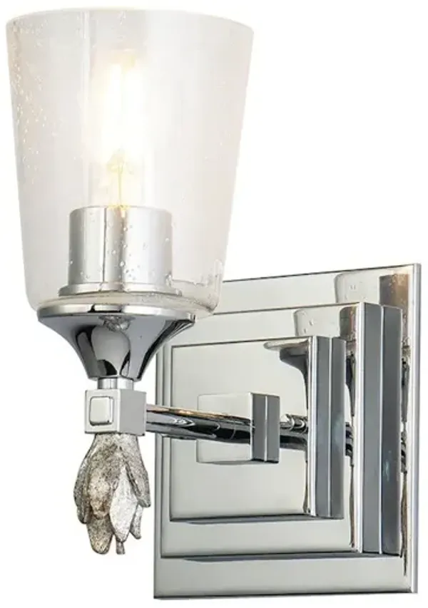 Lucas McKearn Vetiver 1 Light Wall Sconce in Polished Chrome with Silver Accent