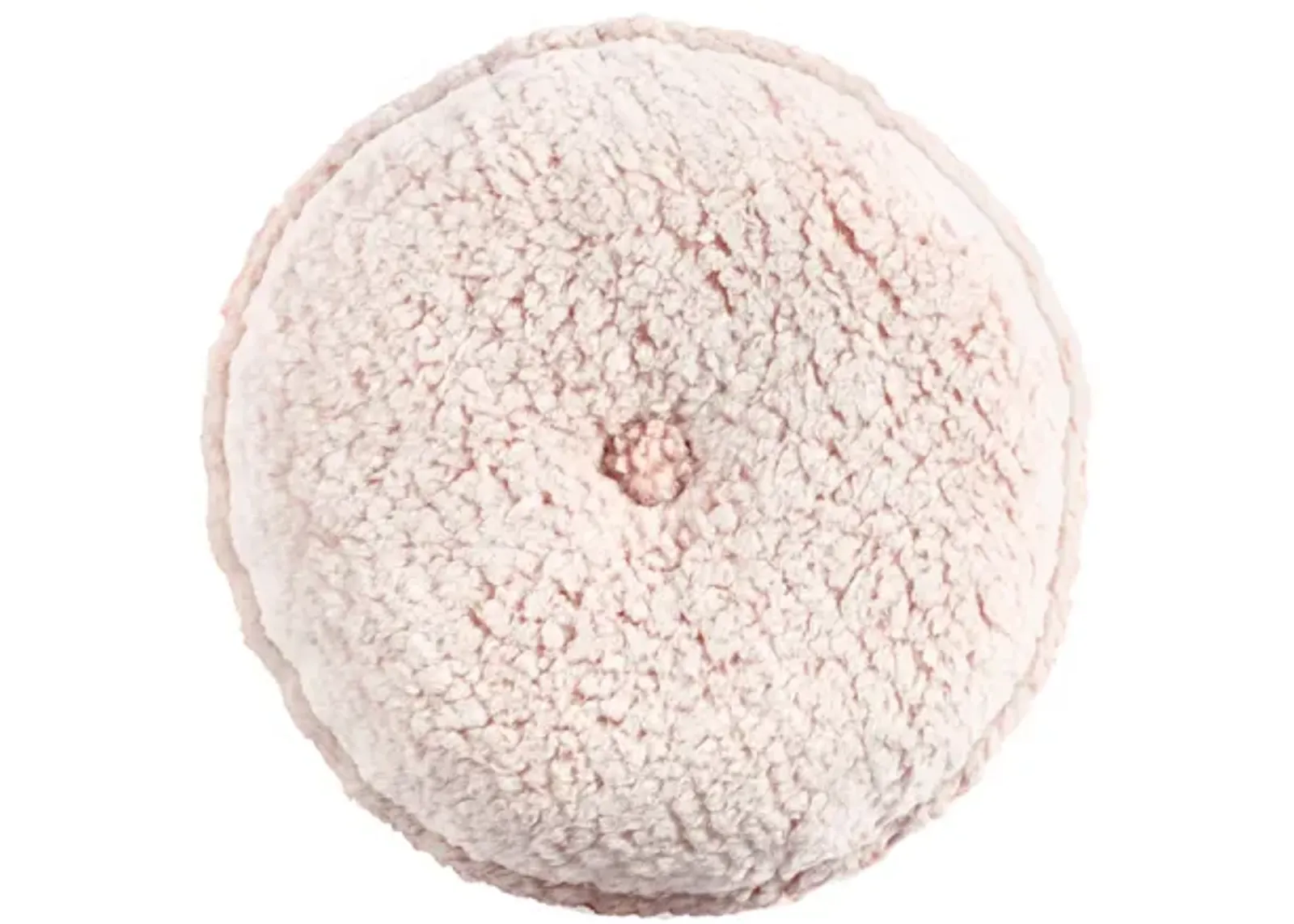 Button Soft Sherpa Round Decorative Pillow