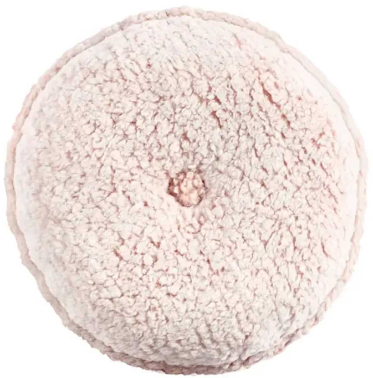 Button Soft Sherpa Round Decorative Pillow