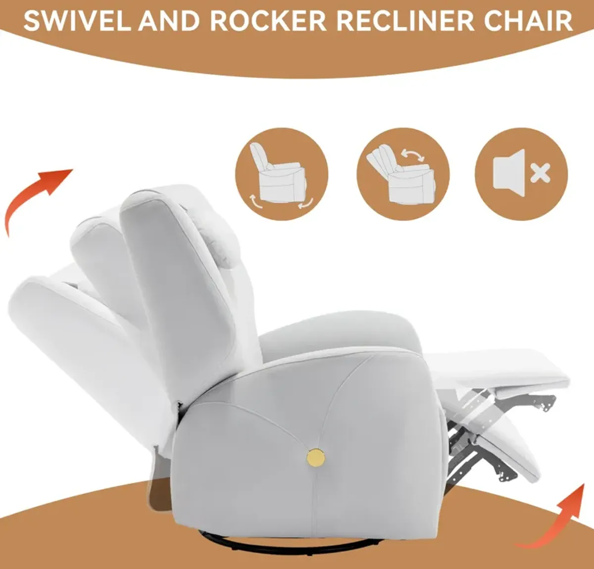 Merax Swivel and Rocker Power Recliner Chair