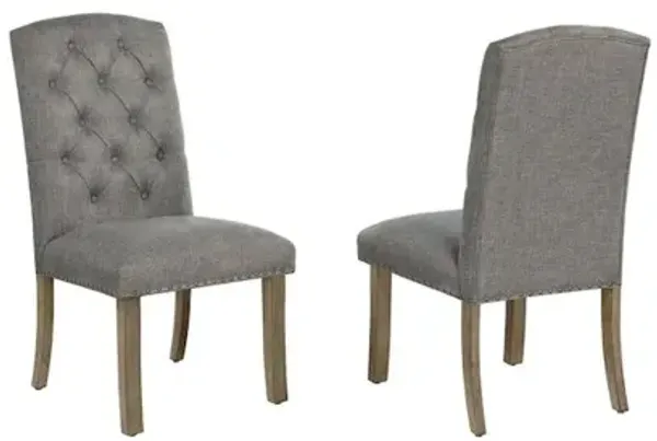 Dark Grey Dining Chair With Linen Fabric