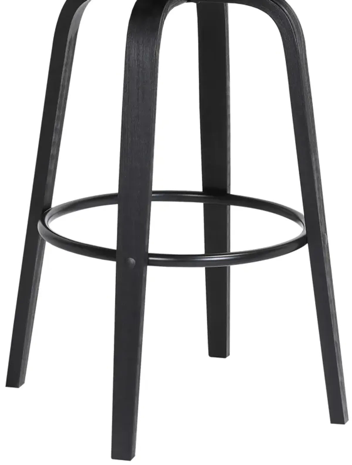 Diana Swivel Black Wood Bar Stool in Light Grey Fabric