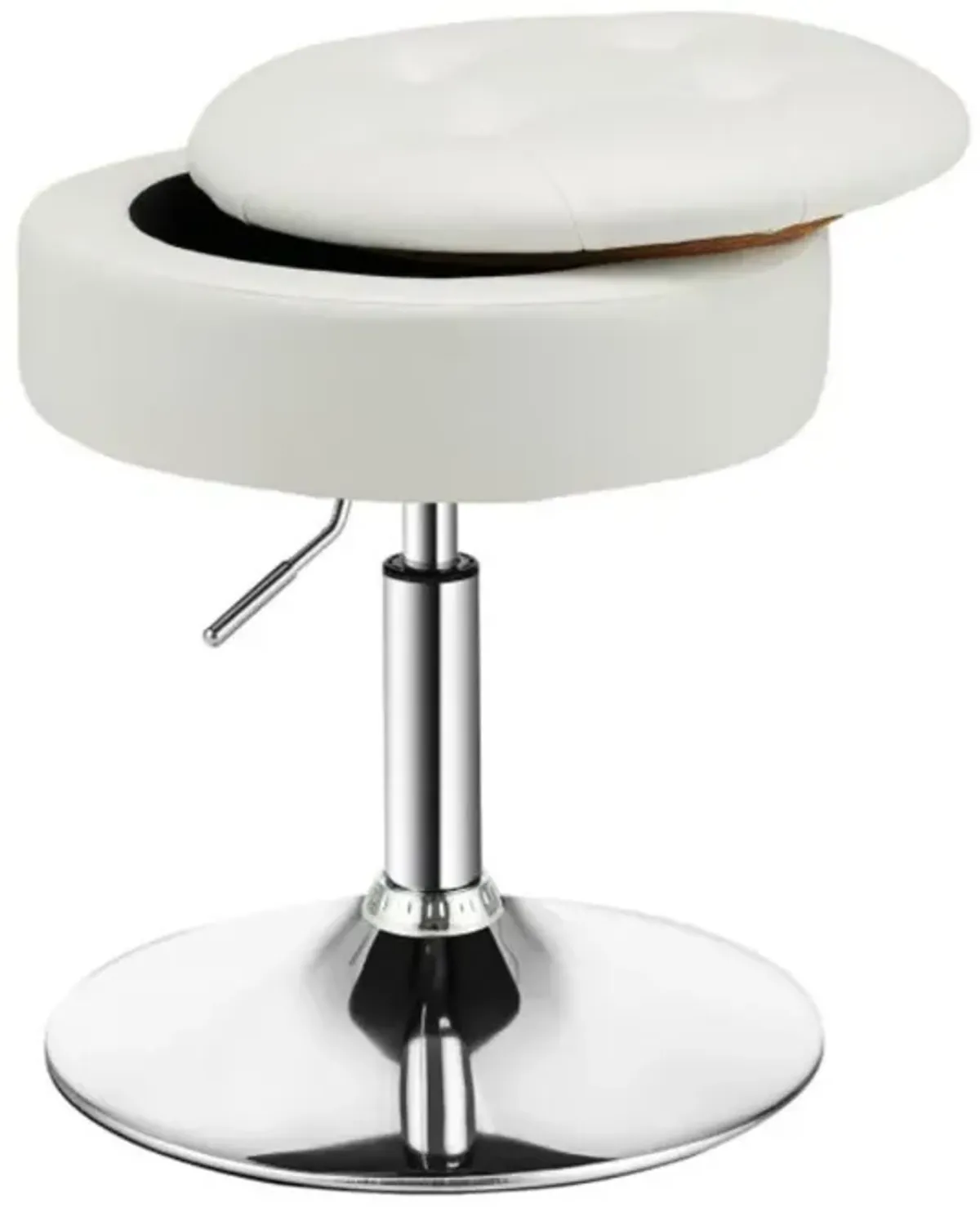 Adjustable 360° Swivel Storage Vanity Stool with Removable Tray