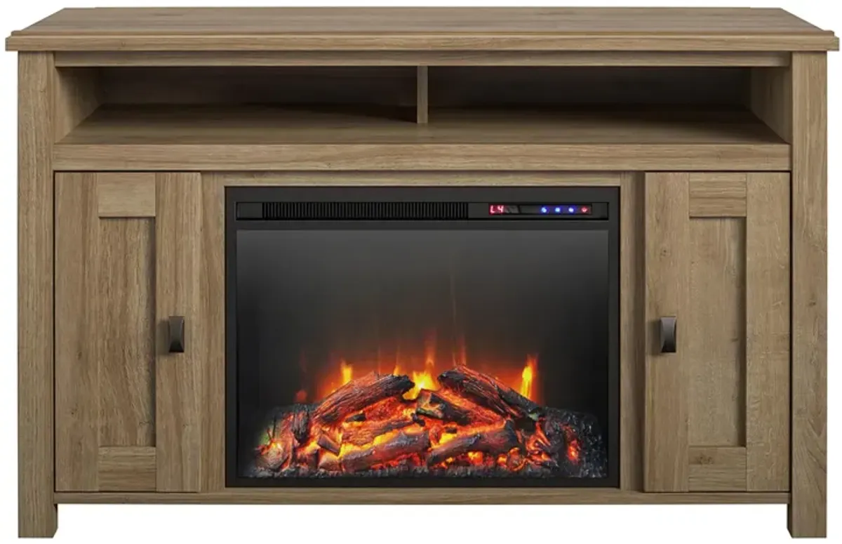 Ameriwood Home Farmington Electric Fireplace Space Heater TV Console for TVs up to 50"