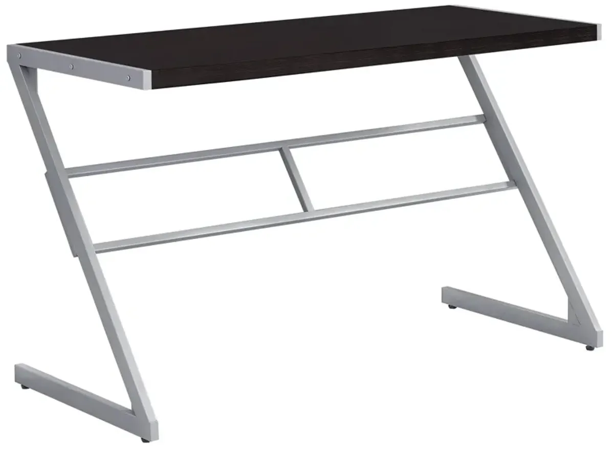 Monarch Specialties I 7374 Computer Desk, Home Office, Laptop, 48"L, Work, Metal, Laminate, Brown, Grey, Contemporary, Modern