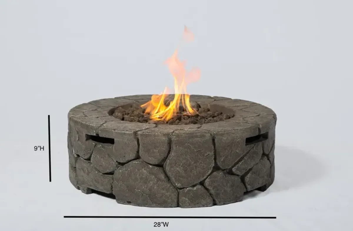 Living Source International  9'' x 28'' Round Fire Pit Gray