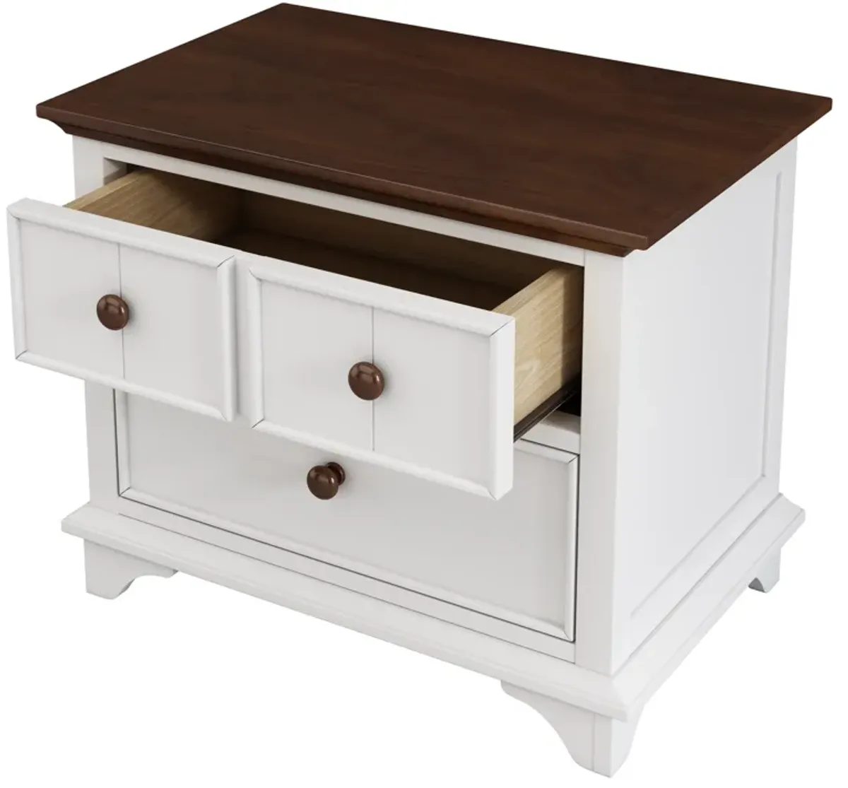 Streamdale Wooden Two-Drawer Nightstand for Kids' Room