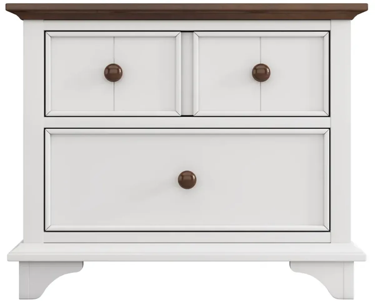 Streamdale Wooden Two-Drawer Nightstand for Kids' Room