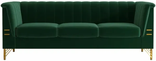 Velvet Green Mid-Century Chesterfield Sofa