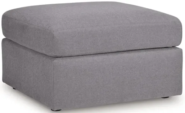 Meso Oversized Square Ottoman, Granite Gray Nuvella Polyester, 32 Inch - Benzara