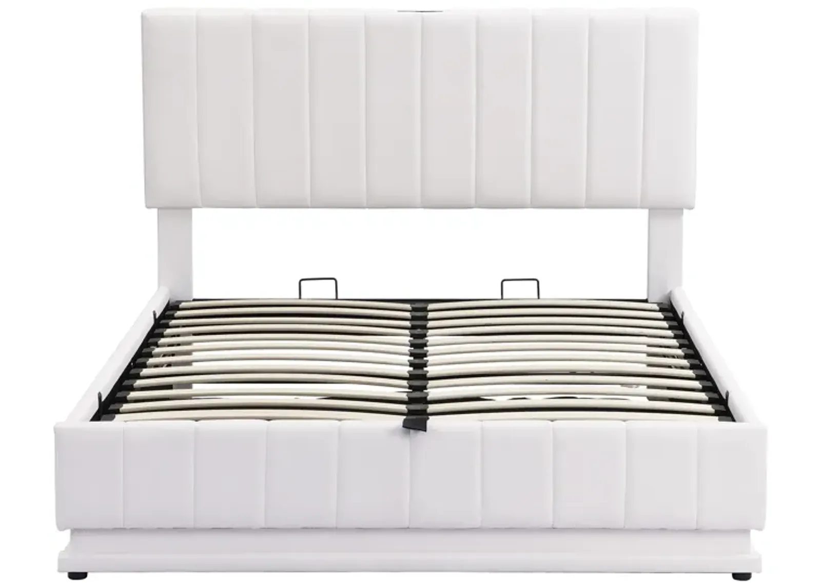 Merax Upholstered LED Light Platform Bed with Hydraulic Storage