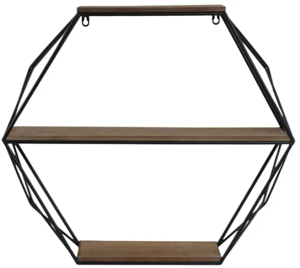 3 Tier Hex Wall Shelf