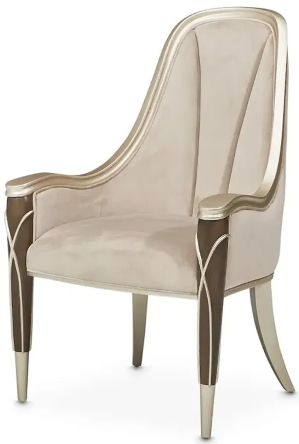 Michael Amini Villa Cherie Dining Arm Chair - Hazelnut Qty 1