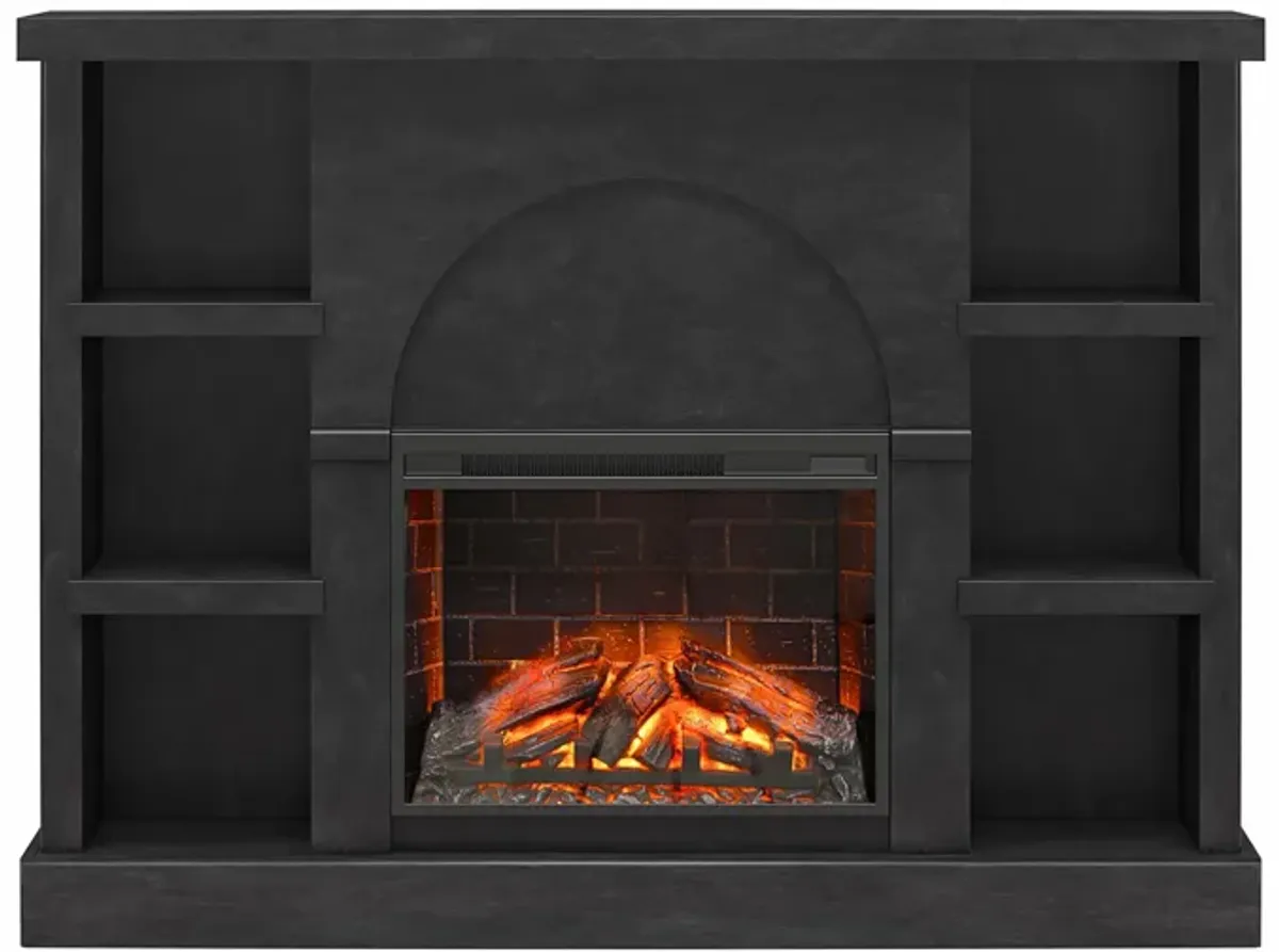 Mr. Kate Winston Electric Fireplace Space Heater Mantel with Built-in Bookshelves