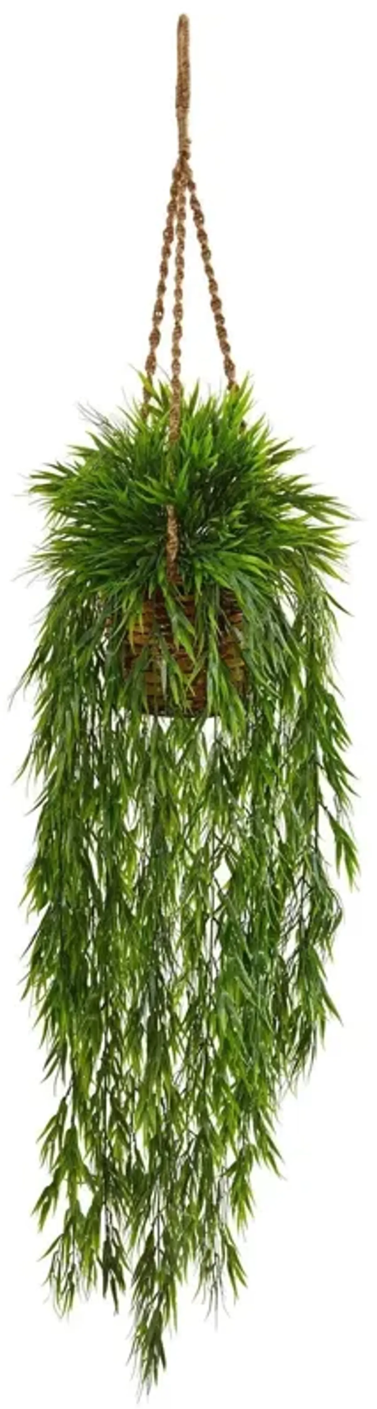 Nearly Natural 43-in Mini Bamboo Hanging Basket