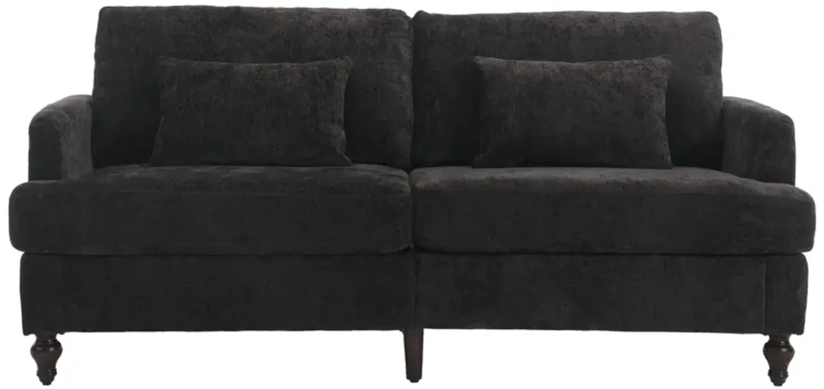 Mondawe Mid Century Chenille Fabric Loveseat Sofa, 2-Seat Upholstered Modern Couch