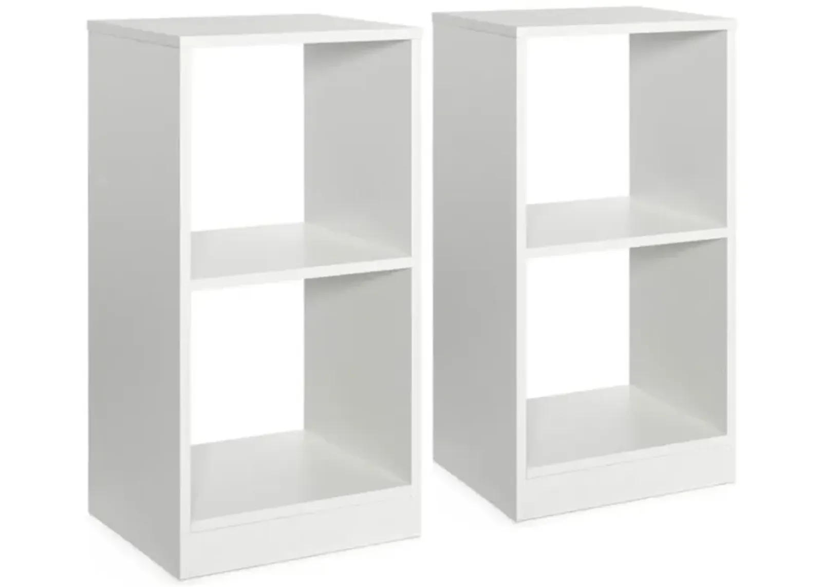 Hivvago 2 Pieces 2-tier Bookcase Set with Anti-toppling Device